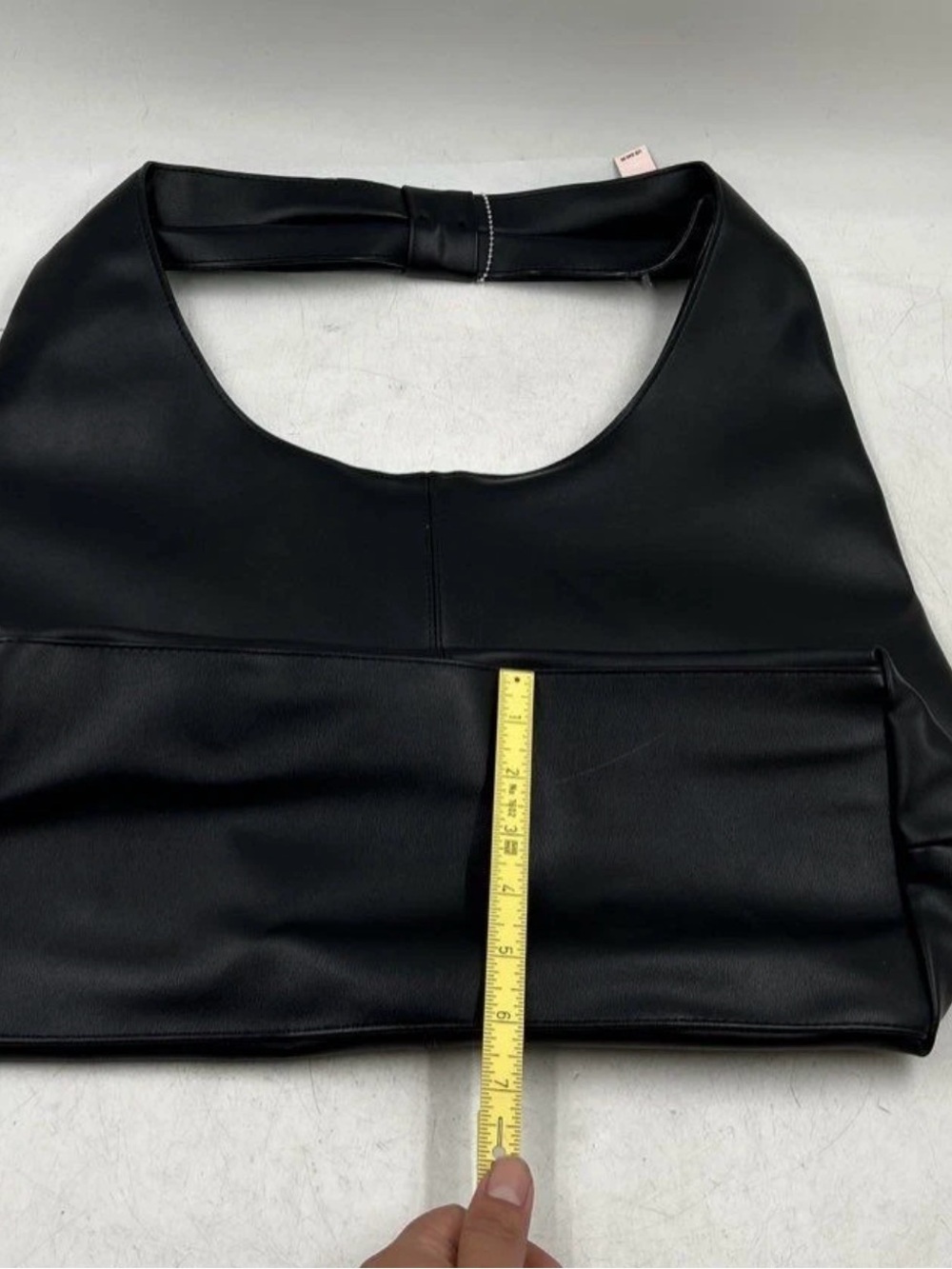 Victoria's Secret Black Faux Leather Hobo with Gold VS Emblem bag - Picture 9 of 10